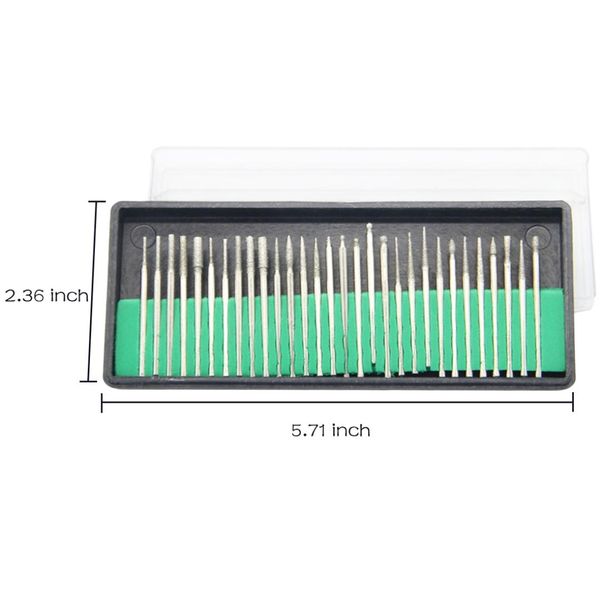 

30pcs 2.35/3.0mm shank diamond burs set for dremel electric grinder power tool accessories abrasive tools rotary tool