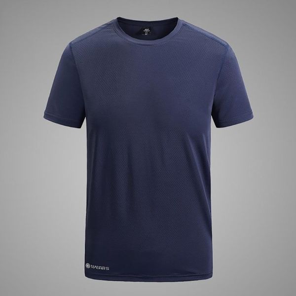 

running jerseys men quick dry gym t shirt tees fitness sport male bodybuilding o-neck short sleeve, Black;blue