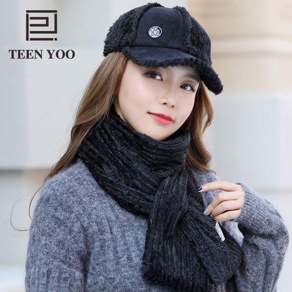 

2018 fashion women baseball hat autumn winter suede velvet stitching sweet snapback caps female outdoor warm cap and scarf set, Blue;gray