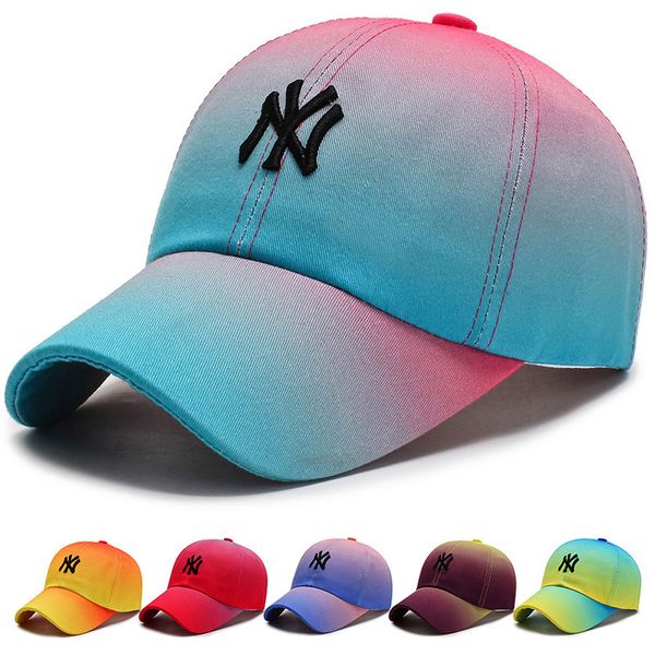 

personality hat men's and women's autumn gradient baseball cap street trendsetter hip-hop cap leisure all-match cap, Blue;gray