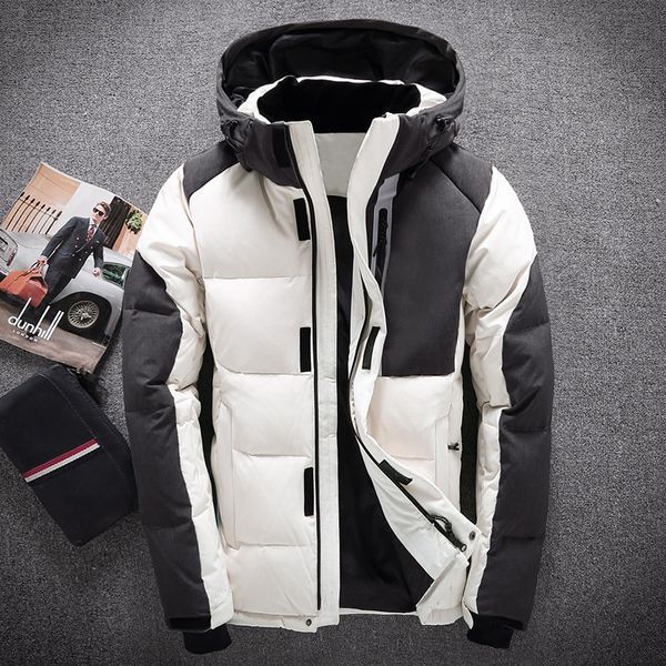 

down coat male short design winter men's down jacket thermal thickening white duck coat slim jacket white blue black