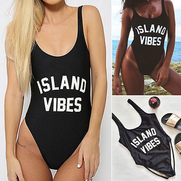

womens one piece monokini bikini bandage swimsuit bodysuit bathing swimwear fashion letter printed one piece swimsuits, White;black