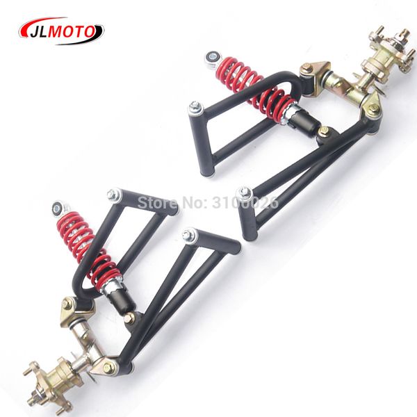 

1set 285mm suspension swing a arm upper/lower steering knuckle spindle with brake disc 4 stud wheel hub fit for buggy atv parts