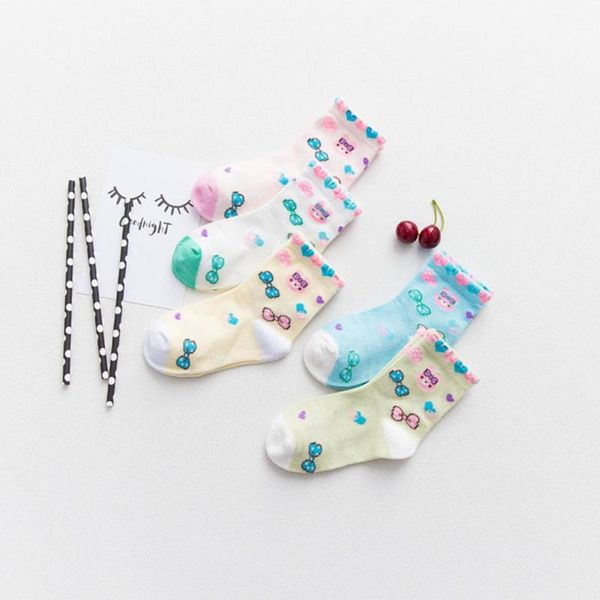 

tube children socks love bow children's socks spring and summer thick cotton cute anti-skid breathable floor baby neutral hot, Black;white