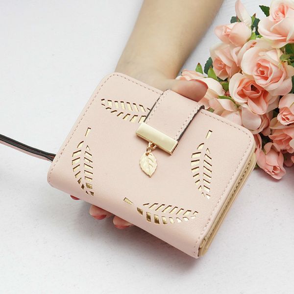 

new women wallets short wallet ladies zipper buckle hollow purse wallet female women zipper purse card holder cartera mujer, Red;black