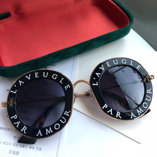 

2020 new 0113s sunglasses female fashion 0113 circle summer style white pink frame uv protection sunglasses, White;black