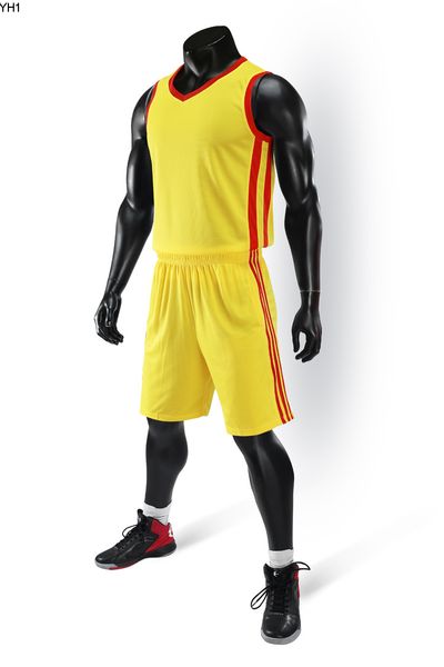 

2019 new blank basketball jerseys printed logo mens size s-xxl price fast shipping good quality a006 yellow y003nq, Black;red