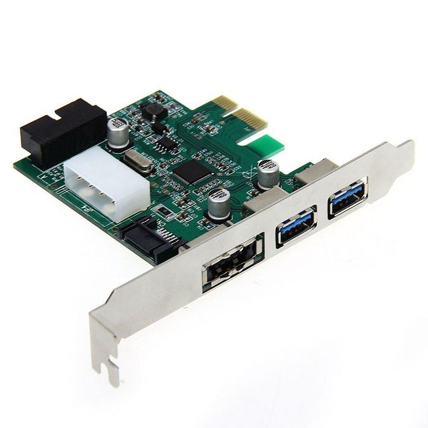 Freeshipping Hot Desktop 3 Port USB 3.0 20 Pin Power ESATA PCI Express Adapter Controller Karte