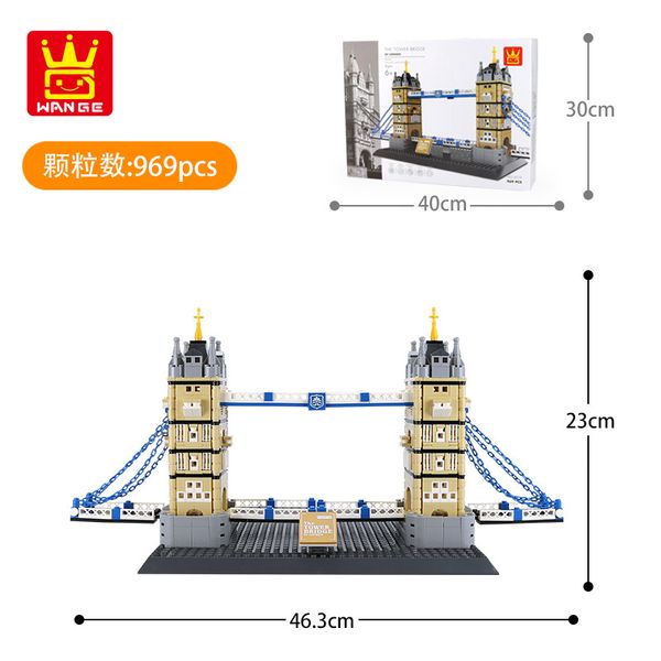 

969pcs children intelligence toys famous architecture tower bridge of london small granule assembling building blocks kids toys 05