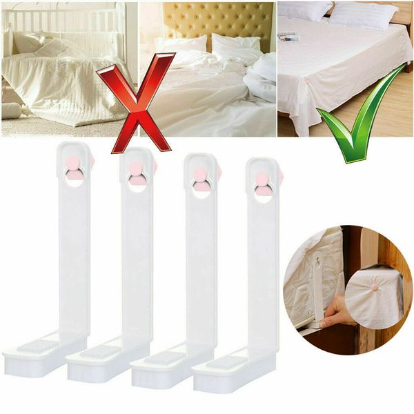 

4pcs/set anti slip gripper fastener home cover practical universal sheet clips bed mattress bedroom quilt l holder traceless