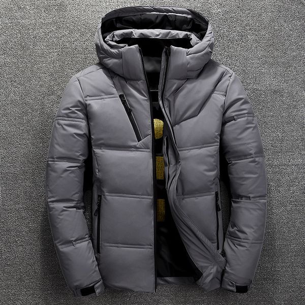 

2020 winter down pike coat men's quality warm thick pike coat men's warm jacket fashion white duck down jacket, Black