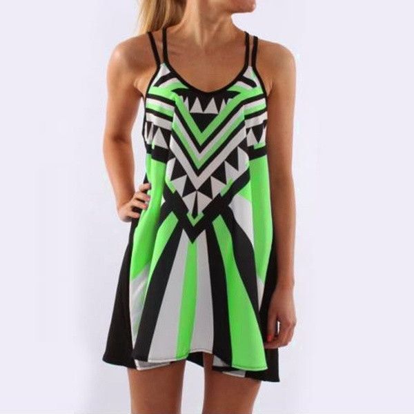 

fashion women plus size dress o-neck camisole sleeveless printing easy mini dress casual dresses women party night vestidos 2019, Black;gray