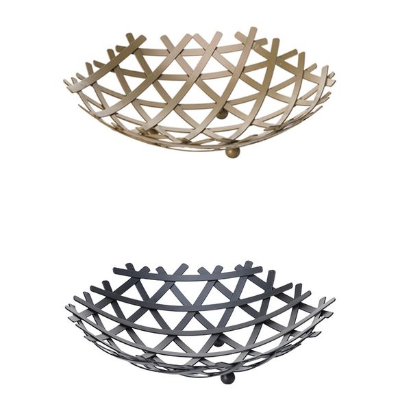 

creative nordic wrought iron fruit basket simple drain hollow snack storage tray fruit vegetable storage holder dishes plates