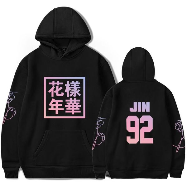 

bangtan boys young forever hoodie jimin j-hope jung kook suga sweatshirt women kpop fans hip hop clothes, Black