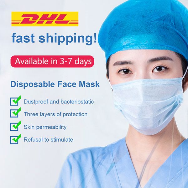 

disposable masks for sdult kids surgical germ protection mask mouth n95 face masks virus 50pcs meltblown dhl fast shipping ee