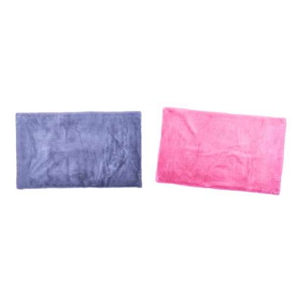 

2pcs area rug door mat faux fur plush floor mat for bedroom grey / pink