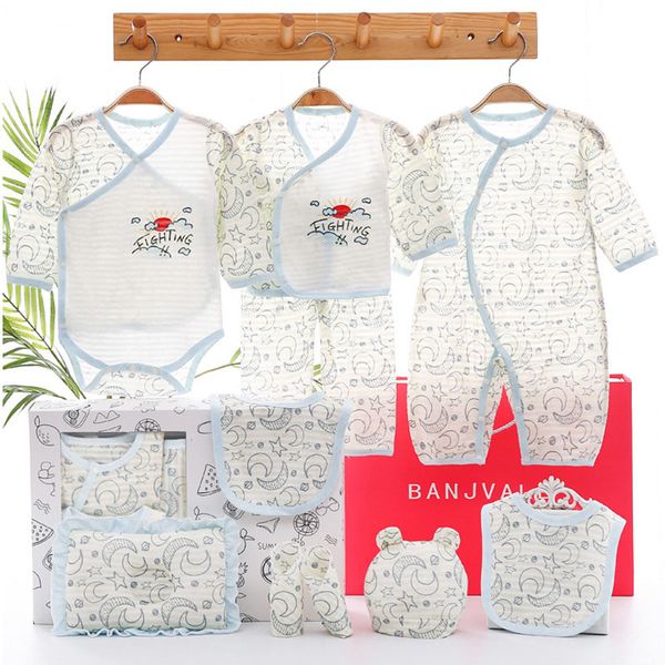 

10pcs baby girl boy clothes set cotton newborn clothes summer thin infant clothing outfits toddler new born gift, White
