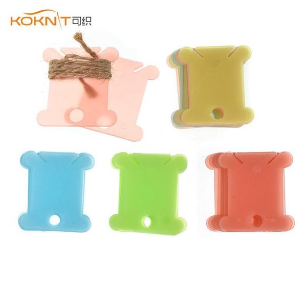 

koknit 100pcs sewing winding cross stitch wound board plastic embroidery floss craft thread bobbins sewing accessory, Black