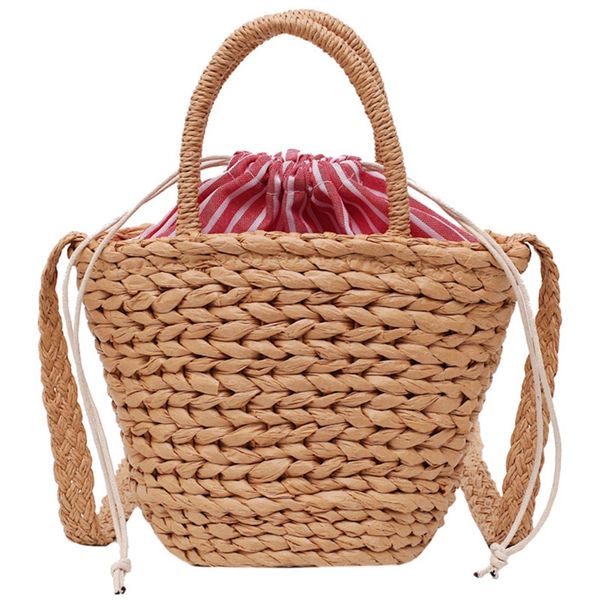 

beau-new summer straw woven woven bag women's small fresh beach messenger bag