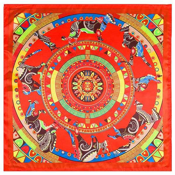 

scarves 60cm * 60cm new air bohemian animal small square silk scarves 78, Blue;gray