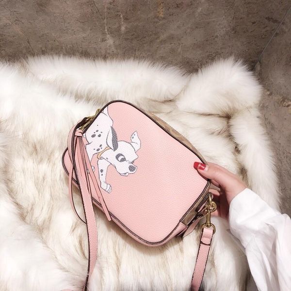 

cute cartoon pattern double-sided small square women's single shoulder diagonal bag leather material, and stylish