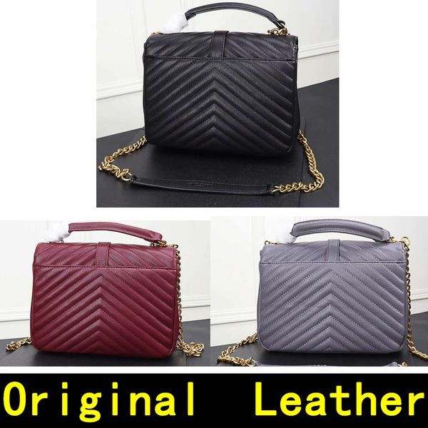 

ladies shoulder bag original leather handbag gold chain silver chain crossbody bag classic handbag fashion handbag