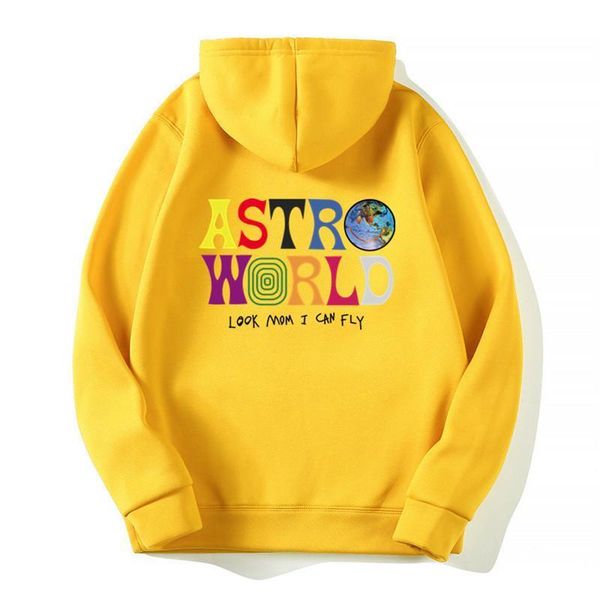 

look mom i can fly hoodies fashion letter astro world hoodie streetwear man woman pullover sweatshirt big size s-3xl, Black