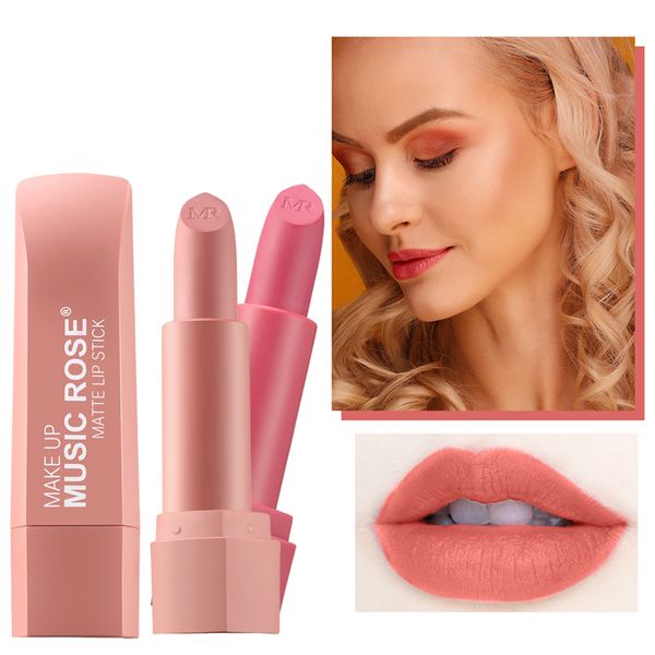 

women long-lasting 12 colors waterproof matte lipstick moisturizer velvet lip stick makeup pigments nude non-stick cup tint