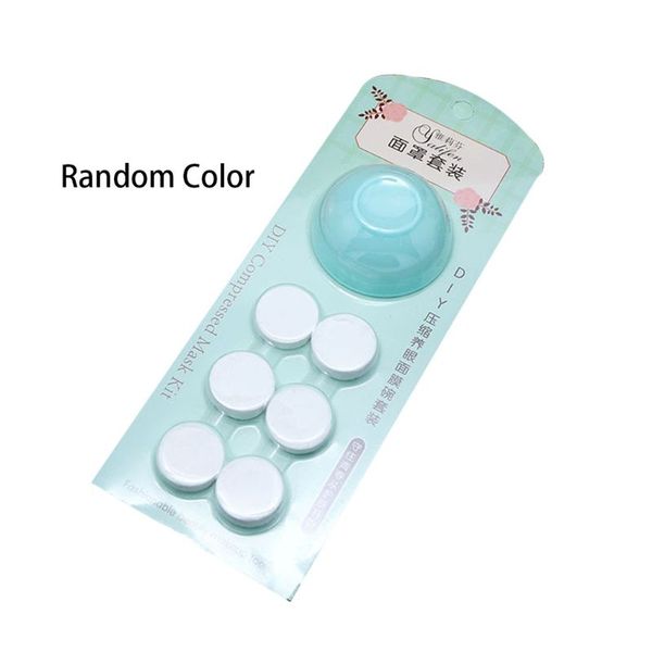

women girls makeup tool kits 6 pcs diy facial compressed mask sheet+1 mixing bowl sweet candy color face care disposable beauty