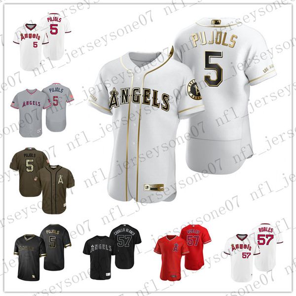 

custom mens women youth los angeles angels 57 hansel robles 5 albert pujols white red black authentic weekend 2020 home jersey
