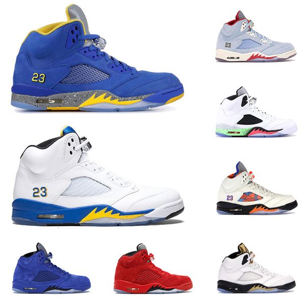 

5s mens basketball shoes 5 ice blue michigan laney desert camo fresh prince olympic psg white cement men sports sneakers