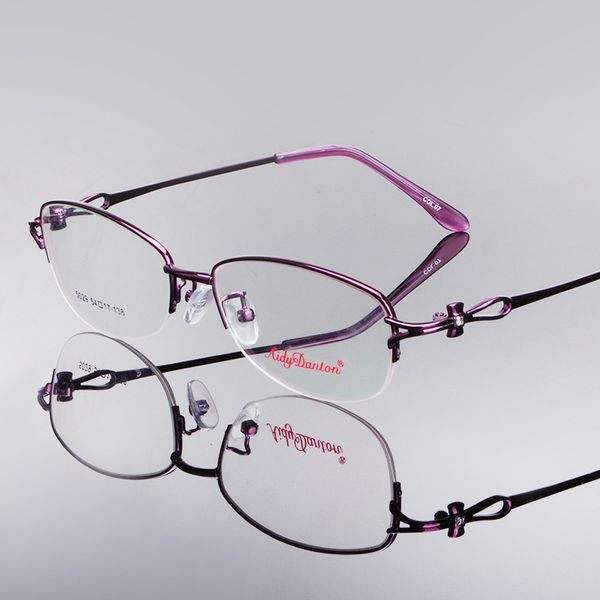 

новая мода металлическая женская оправа для очков ультралегкая полукадровая оптическая близорукость, Black