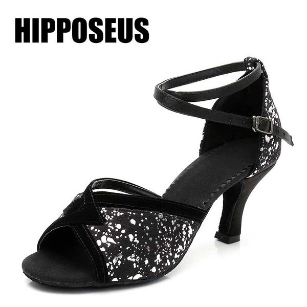 

women latin dance shoes ladies ballroom dance shoes girls children tango 5/7cm heeled party thick heels professional