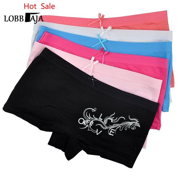 

underwear cotton boxers shorts ladies panties floral boyshorts knickers for women 12 pcs /lot, Black;pink