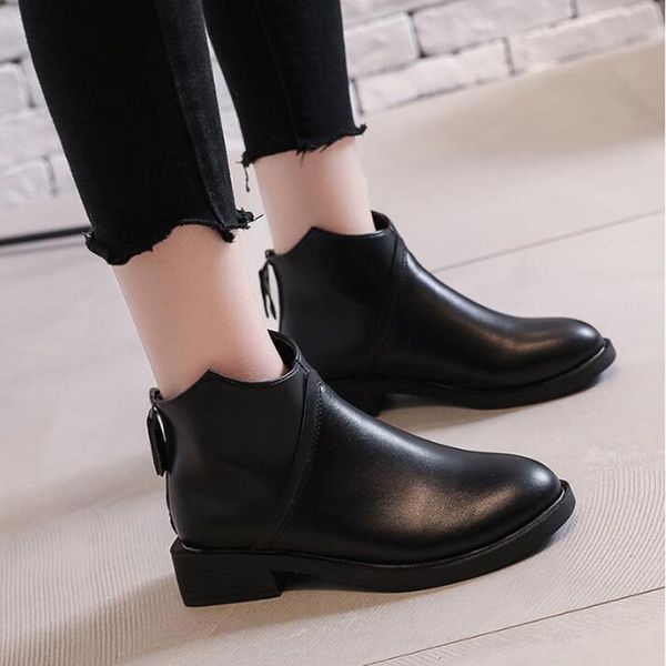 

2018 spring autumn new women's short boots fashion boots, Black