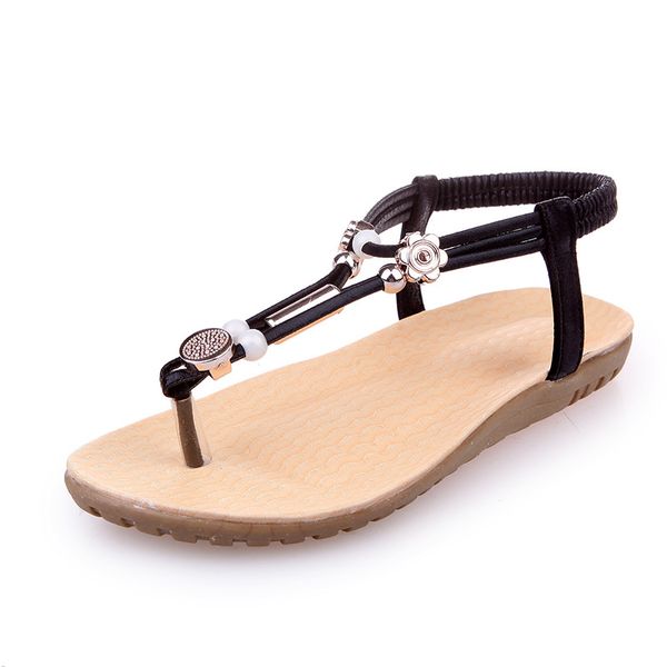 

women sandals peep toe fashion ladies sandals 2018 summer flat female shoes, Black