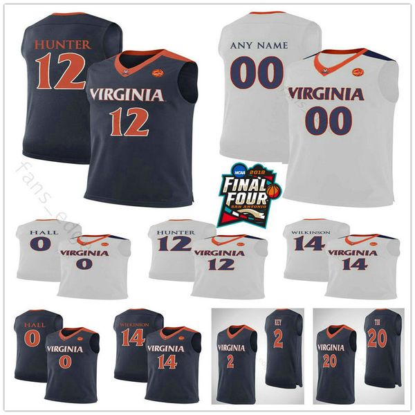 

пользовательские 2019 финалы вирджиния кавальерс # 12 de'andre hunter 5 кайл guy 25 mamadi diakite 30 jay huff 33 jack соль ncaa basketball, Black