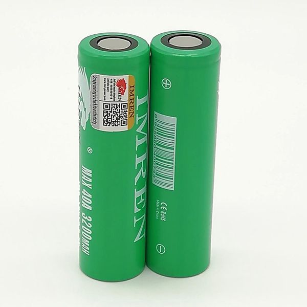 

100pcs 100% imr 40a 18650 battery 3200mah 3.7v 40a rechargable lithium batteries fedex ups ing