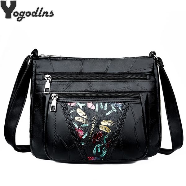 

мода dragonfly печать женщина сумка овчина кожа сумка повседневная сумка площадь женщина партия crossbody сумка