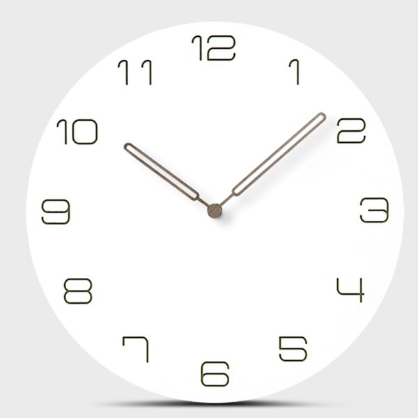 

12 inch wall clock nordic household mute living room bedroom minimalist modern decorative wall watch quartz wood clocks