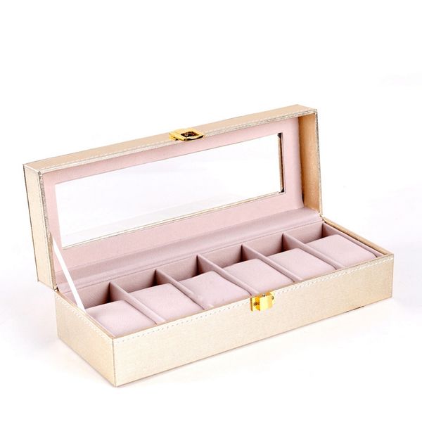 

jewelry pouches, bags watch display case durable packaging holder collection storage organizer box casket, Pink;blue