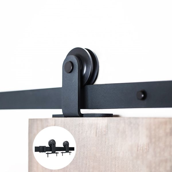 

4.9ft/6ft/6.6ft china factory carbon steel mount barn sliding door hardware