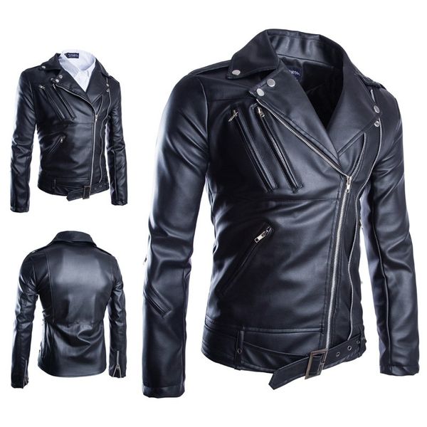 

new arrive brand leather jacket men's jaqueta de couro masculina leather jackets dropshipping fashion 80s motorcycle coats, Black