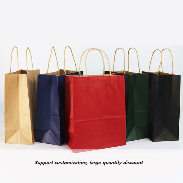 

environmentally friendly kraft paper bag tote bag takeaway tea clothing store shopping gift packaging bag logo custom custom