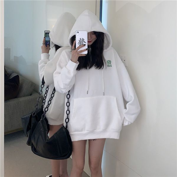 

p shoot ~ 2019 most new style fashion embroidered plus velvet hoodie, Black