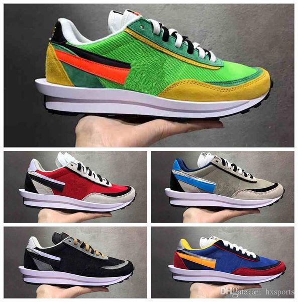 

2019 undercover x sacai ldv waffle blue green athletic shoes for men women fashion sneaker black white camping hiking running trainer, White;red
