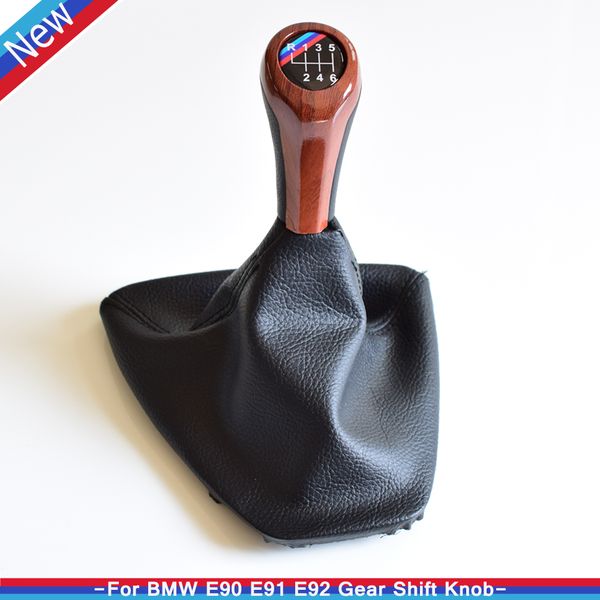 

mt 5 speed 6 speed gear shift stick knob handball fit for e90 e91 e92 e93 with gaiter boot leathe cover car accessories