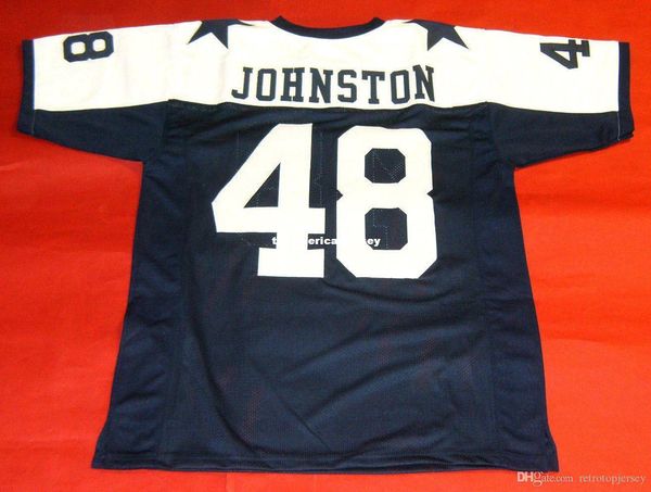 

retro #48 daryl moose johnston custom td mitchell & ness jersey bule mens stitching s-5xl,6xl football jerseys running, Black;blue