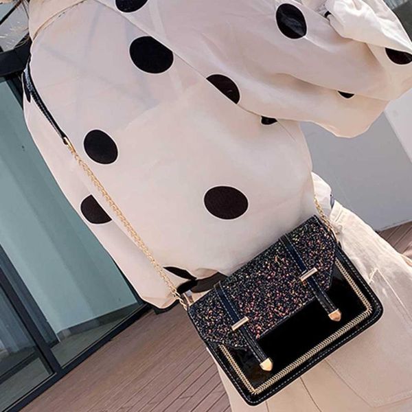 

малый crossbody сумки для женщин 2020 мини pu кожи плеча сумка для девушки блесток дамы телефон кошелек bolsas # t2g