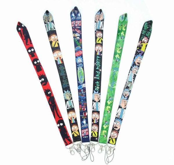 

100pcs popular morty cosplay prop accessories cell phone neck strap id lanyards key chain key rings